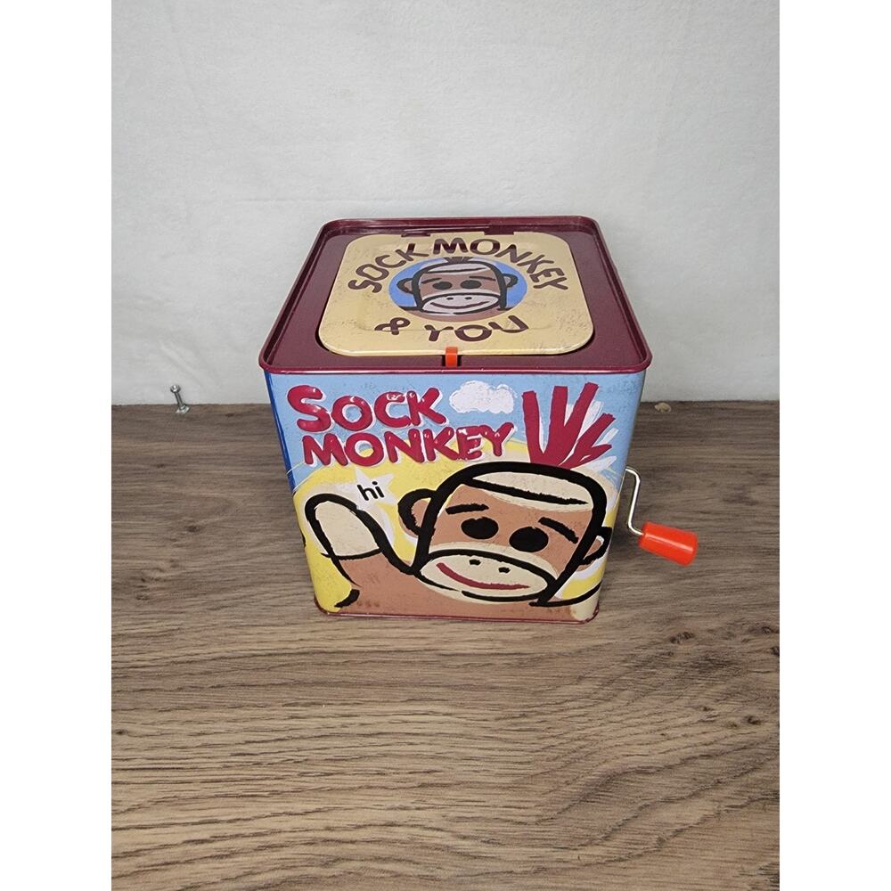 Schylling Musical Sock Monkey Jack in the Box Toy Tested Works - Picture 10 of 14